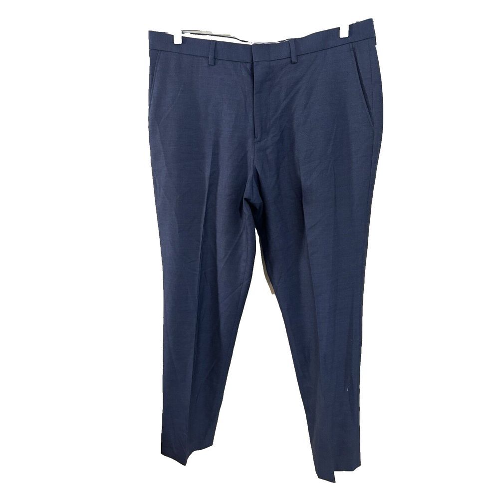 JCrew Bowery Slim Pants In Wool W36 L32 Blue